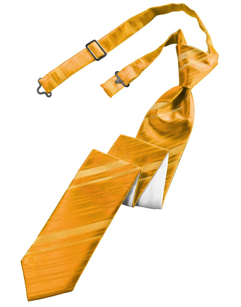 Tangerine Striped Satin Skinny Tie