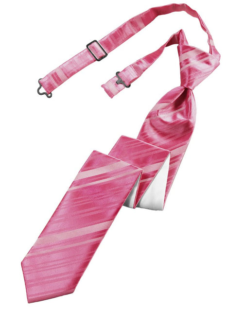 Watermelon Striped Satin Skinny Tie