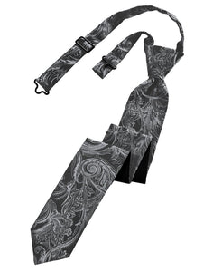 Silver Tapestry Skinny Tie