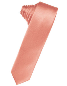 Coral Reef Solid Satin Skinny Suit Tie