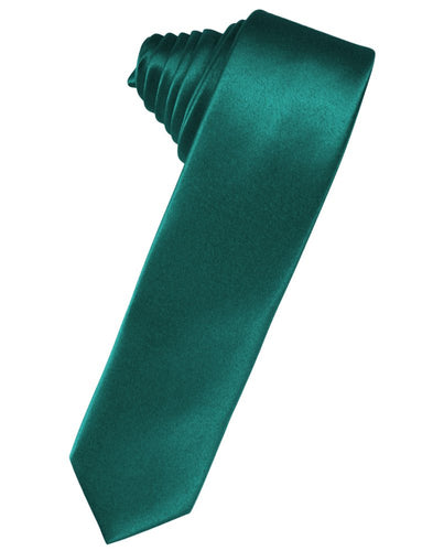 Jade Solid Satin Skinny Suit Tie