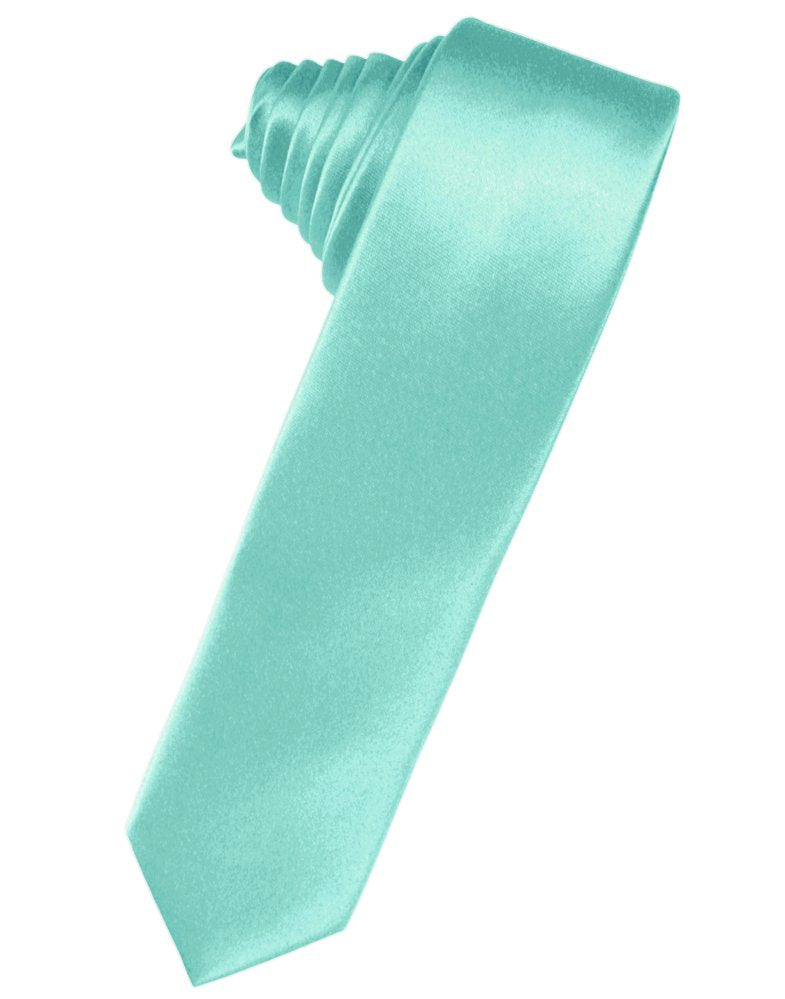 Mermaid Solid Satin Skinny Suit Tie