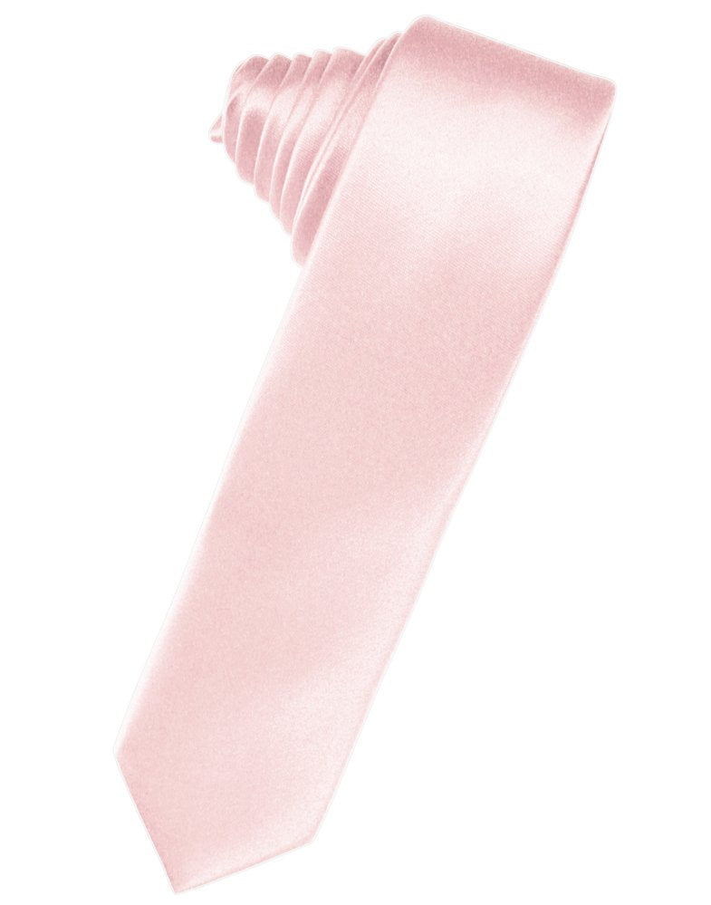 Pink Solid Satin Skinny Suit Tie