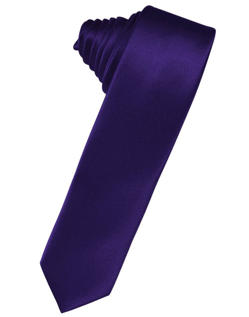 Purple Solid Satin Skinny Suit Tie