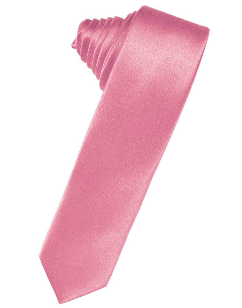 Rose Petal Solid Satin Skinny Suit Tie