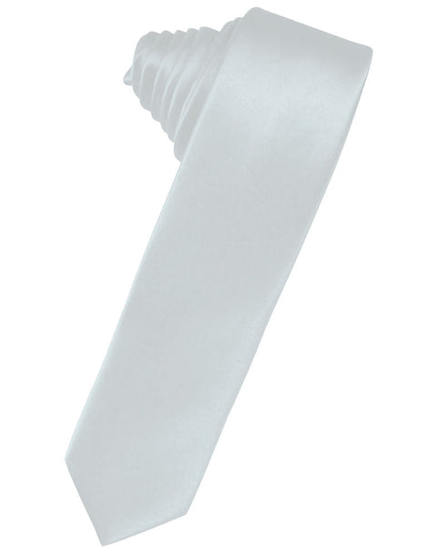 Seaglass Blue Solid Satin Skinny Suit Tie
