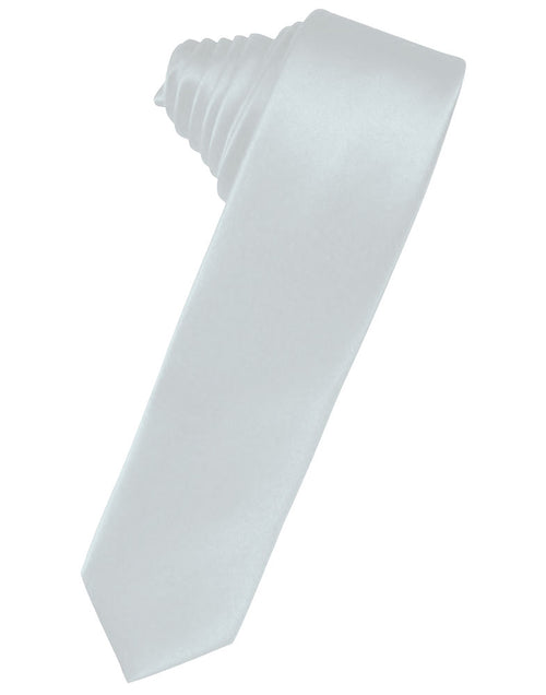 Seaglass Blue Solid Satin Skinny Suit Tie