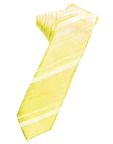 Canary Striped Satin Skinny Suit Tie