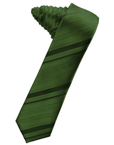 Clover Striped Satin Skinny Suit Tie