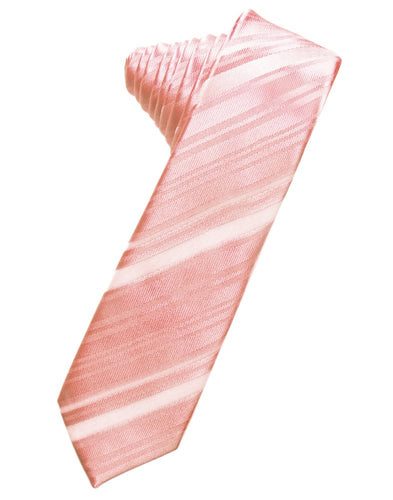 Coral Reef Striped Satin Skinny Suit Tie