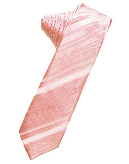 Coral Reef Striped Satin Skinny Suit Tie
