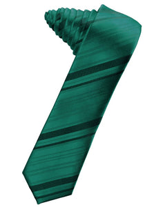 Jade Striped Satin Skinny Suit Tie