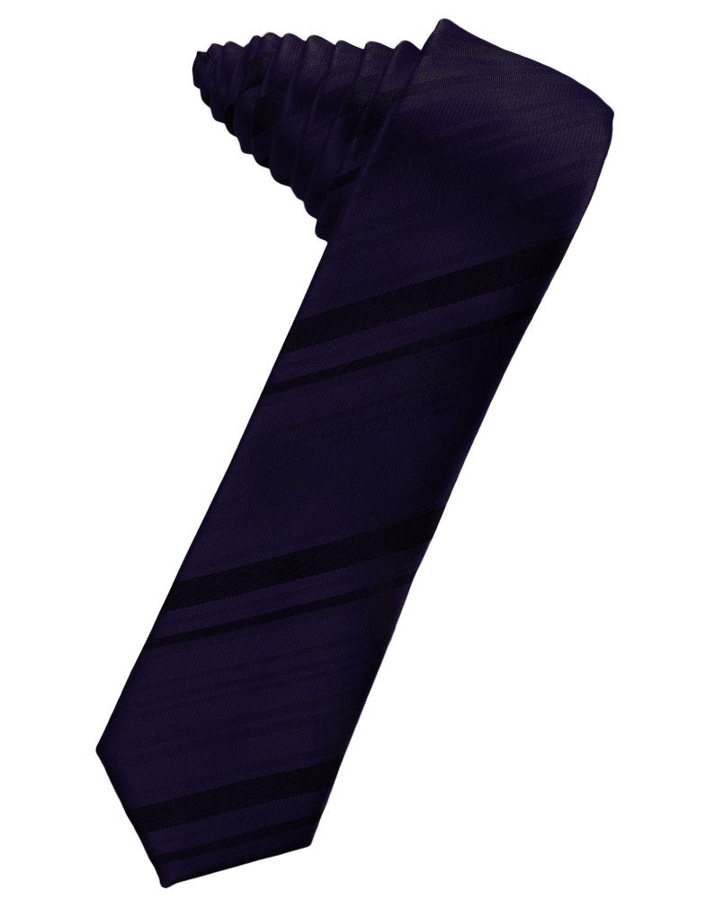 Lapis Striped Satin Skinny Suit Tie