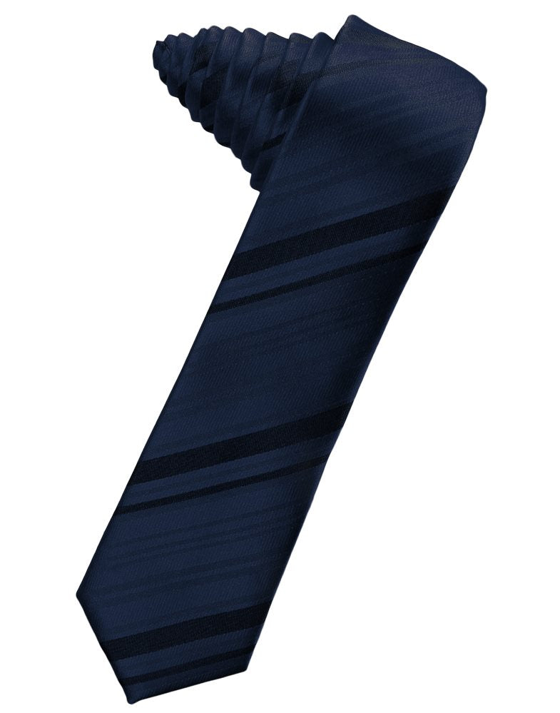 Marine Striped Satin Skinny Suit Tie