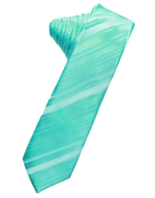 Mermaid Striped Satin Skinny Suit Tie