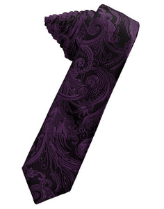 Berry Tapestry Skinny Suit Tie