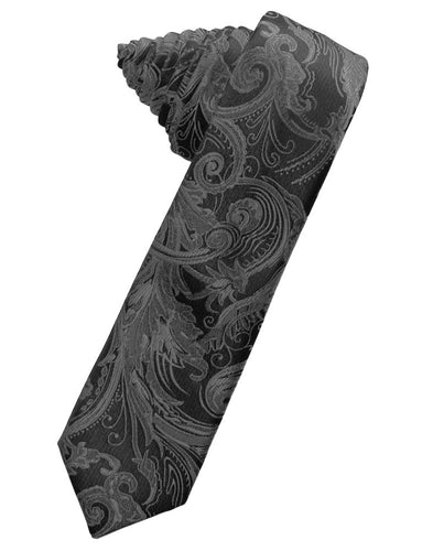 Charcoal Tapestry Skinny Suit Tie