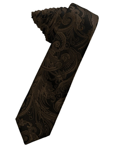 Chocolate Tapestry Skinny Suit Tie