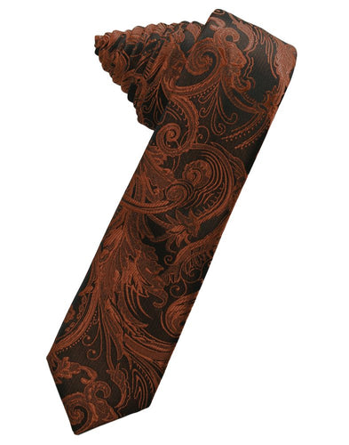 Cognac Tapestry Skinny Suit Tie