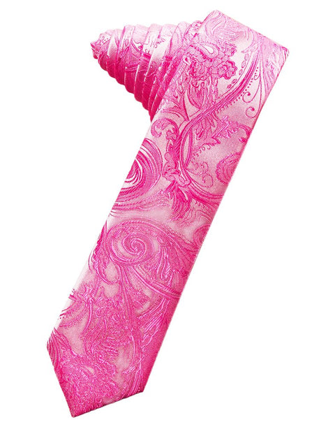 Fuchsia Tapestry Skinny Suit Tie