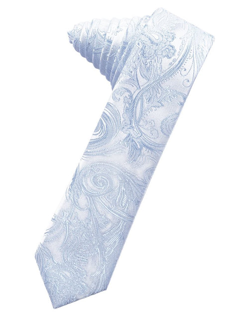 Light Blue Tapestry Skinny Suit Tie