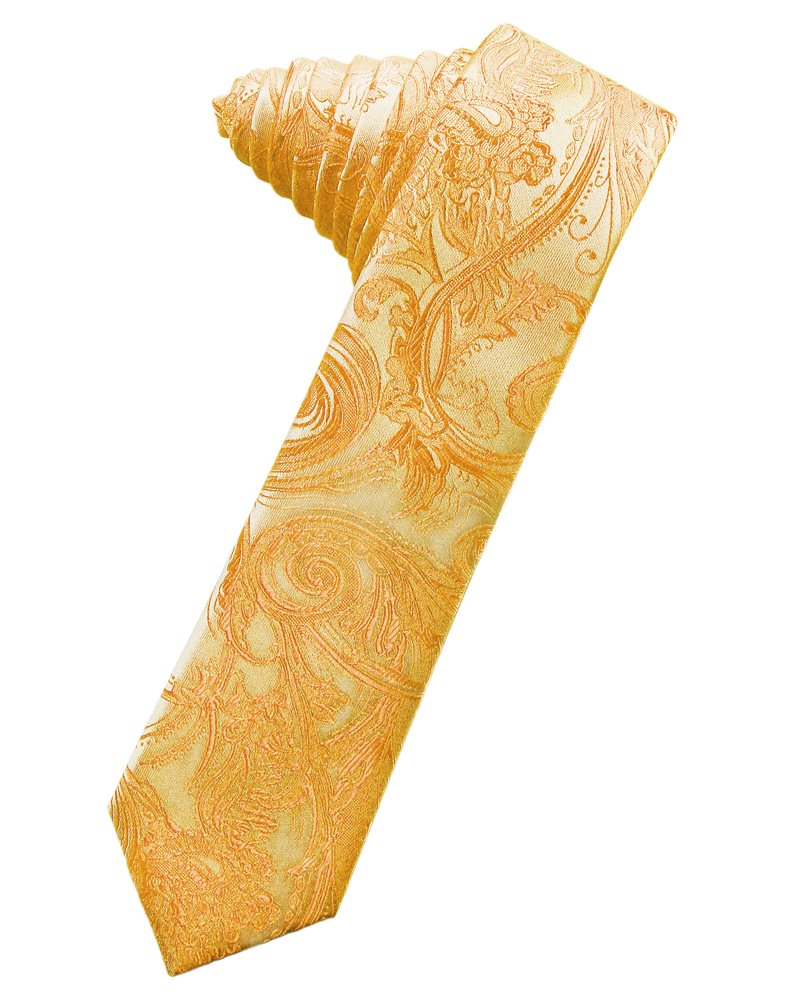 Tangerine Tapestry Skinny Suit Tie