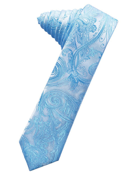 Turquoise Tapestry Skinny Suit Tie
