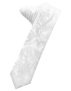 White Tapestry Skinny Suit Tie