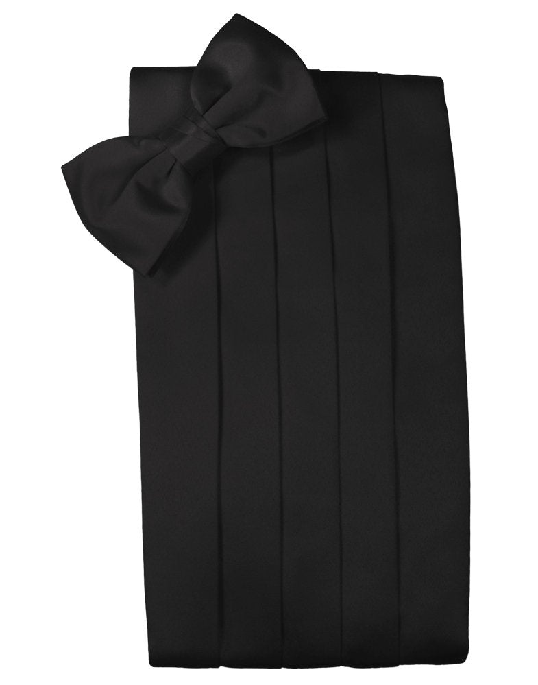 Black Solid Satin Cummerbund