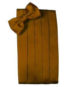 Cognac Solid Satin Cummerbund