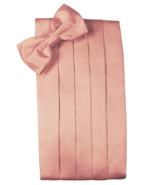 Coral Solid Satin Cummerbund