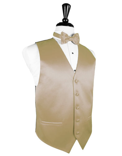 Golden Solid Satin Vest