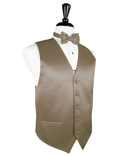 Latte Solid Satin Vest