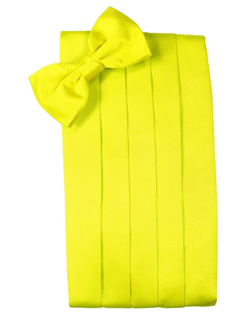 Lemon Solid Satin Cummerbund