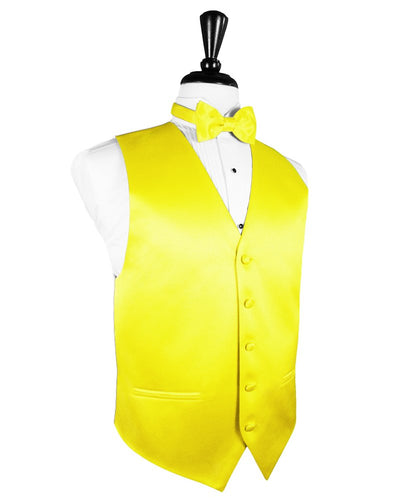 Lemon Solid Satin Vest