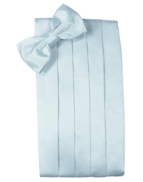 Light Blue Solid Satin Cummerbund