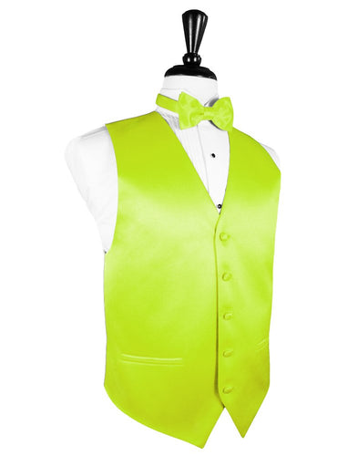 Lime Solid Satin Vest