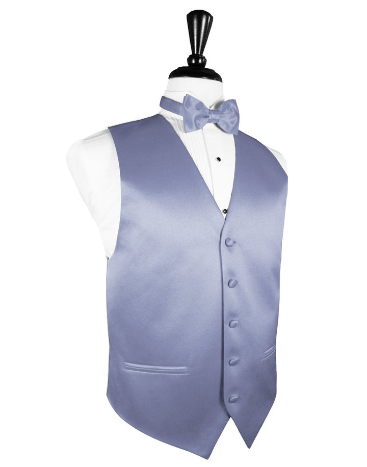 Periwinkle Solid Satin Vest