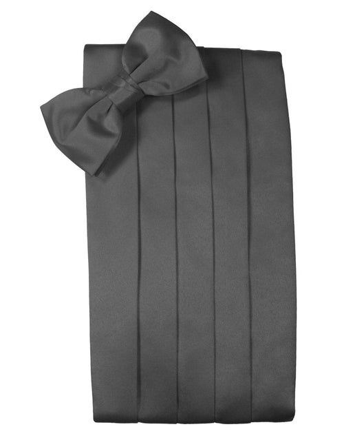 Pewter Solid Satin Cummerbund