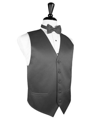 Pewter Solid Satin Vest