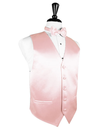 Pink Solid Satin Vest