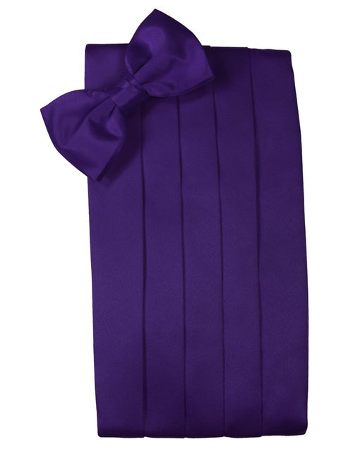 Purple Solid Satin Cummerbund