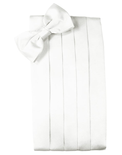White Solid Satin Cummerbund