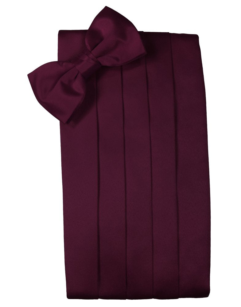 Wine Solid Satin Cummerbund