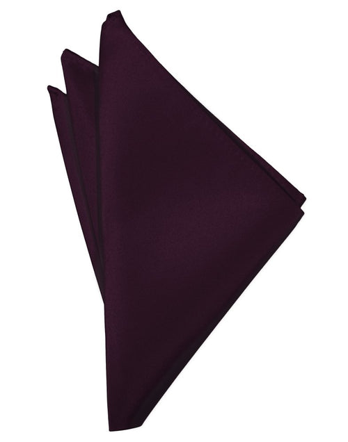 Berry Solid Satin Pocket Square