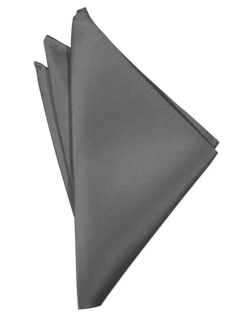 Charcoal Solid Satin Pocket Square