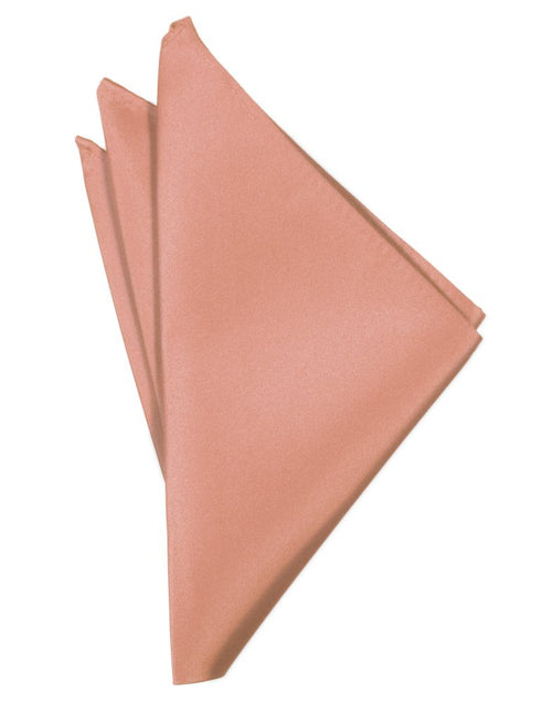 Coral Solid Satin Pocket Square