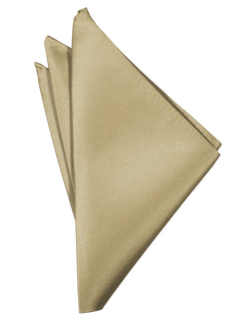 Golden Solid Satin Pocket Square