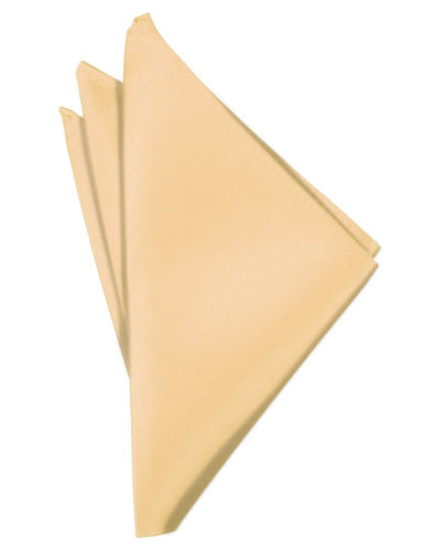 Peach Solid Satin Pocket Square