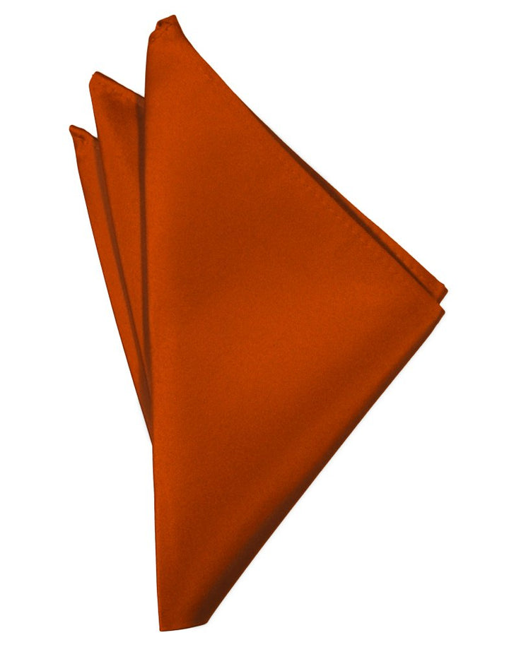 Persimmon Solid Satin Pocket Square